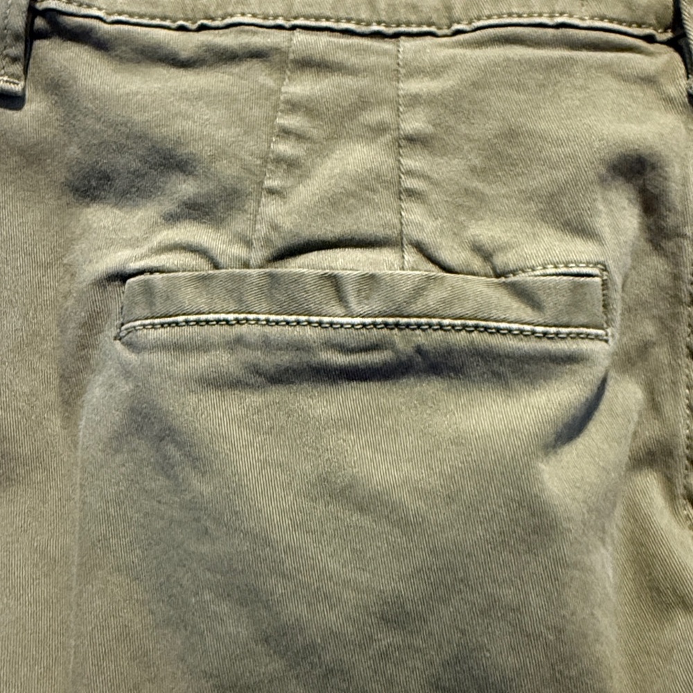 Frame Denim Khaki Green Pants with Coral and White Ribbon Accents - Picture 6 of 10